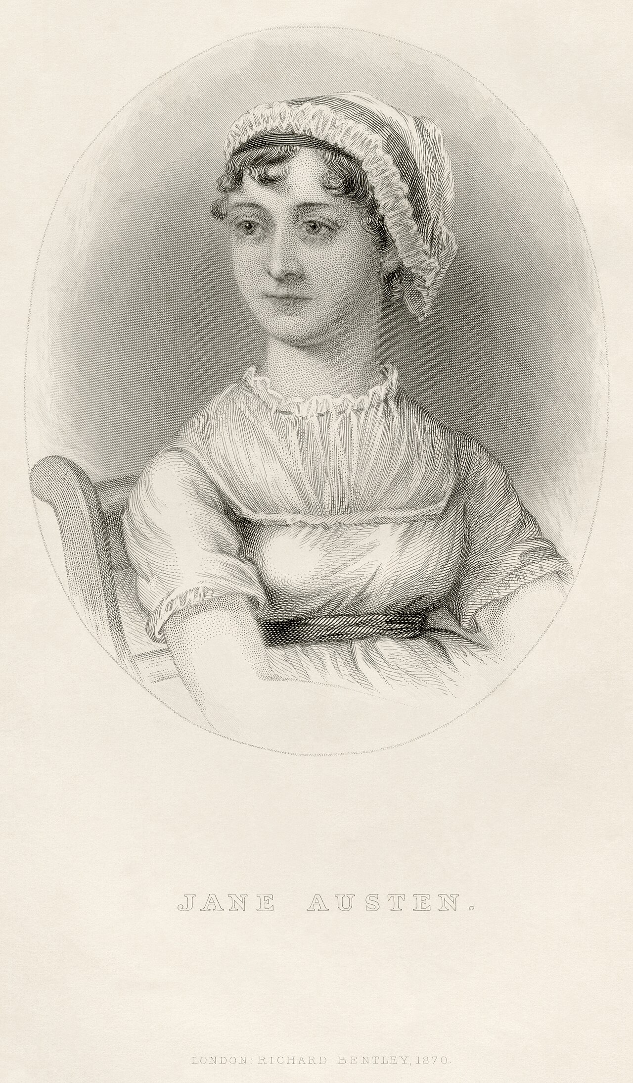 Historical portrait of novelist Jane Austen